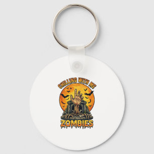 Griezelende zombies Hand grafsteen volle maan vlee Sleutelhanger