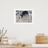 griezelhond portret realist dierenkunst poster (Keuken)