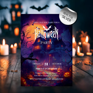 Griezelhuis Halloween Feest Folie Uitnodiging