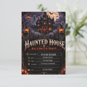 Griezelhuis Halloween-feest gothic horror RSVP Kaartje