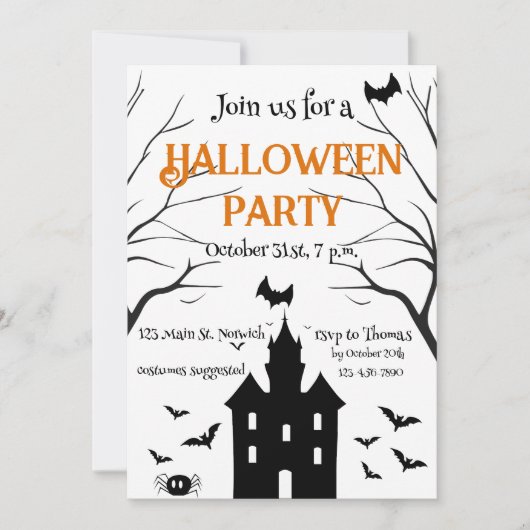 Griezelhuis Halloween-feest Kaart (Voorkant)