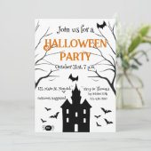 Griezelhuis Halloween-feest Kaart (Staand voorkant)