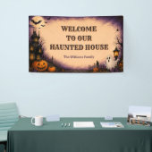 Griezelhuis Halloween-feest Spandoek (Beurs)