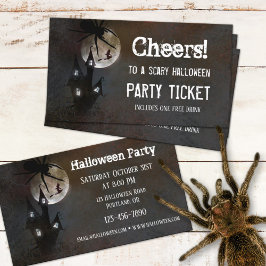 Griezelhuis Halloween Feest Ticket Zakelijke Kaart