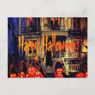 Griezelhuis Halloweenfeest Feestdagenkaart