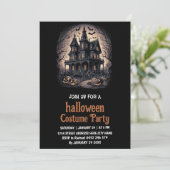 Griezelhuis Kostuum Halloween Feest Uitnodiging (Staand voorkant)