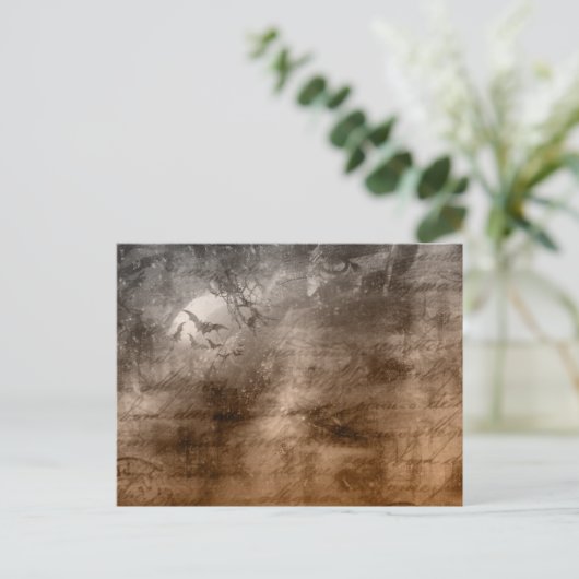 Griezelig Antiek kijken vogels en schrijven Hallow Feestdagenkaart (Staand voorkant)