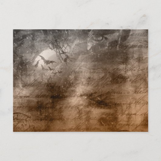 Griezelig Antiek kijken vogels en schrijven Hallow Feestdagenkaart (Voorkant)