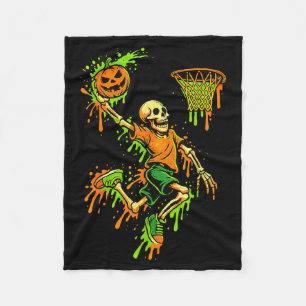 Griezelig basketbal Halloween kostuum skelet spele Fleece Deken