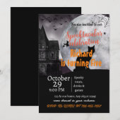 griezelig betoverend halloween BIRTHDAYuitnodiging Kaart (Voorkant / Achterkant)