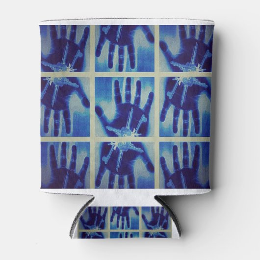 griezelig blauw blikjeskoeler (Voorkant)