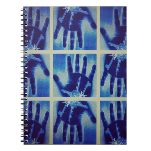 griezelig blauw notitieboek (Voorkant)