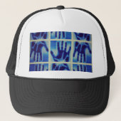 griezelig blauw trucker pet (Voorkant)