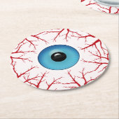 Griezelig bloeddoorlopen oogbal ronde kartonnen onderzetter (Gebogen)