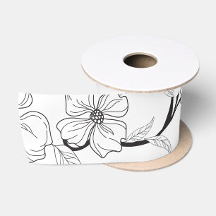 Griezelig Bloemenpatroon 7 Satijnen Lint