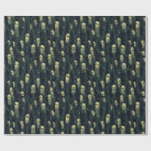 Griezelig Bos en Geesten Halloween Cadeaupapier (Vlak)