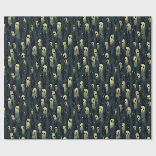 Griezelig Bos en Geesten Halloween Cadeaupapier (Vlak)