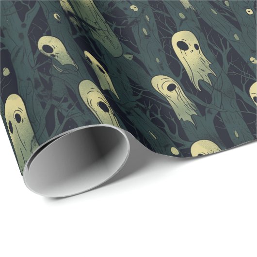 Griezelig Bos en Geesten Halloween Cadeaupapier (Rol Hoek)