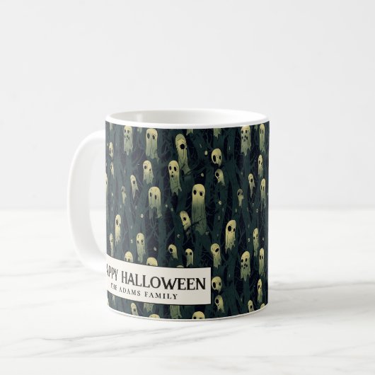 Griezelig Bos en Geesten Halloween Koffiemok (Voorkant links)