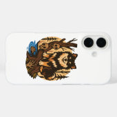Griezelig bos hond met schedels horror kunst Case-Mate iPhone case (Achterkant (horizontaal))