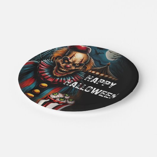 griezelig carnaval clown halloween feest papieren bordje (Gekanteld)