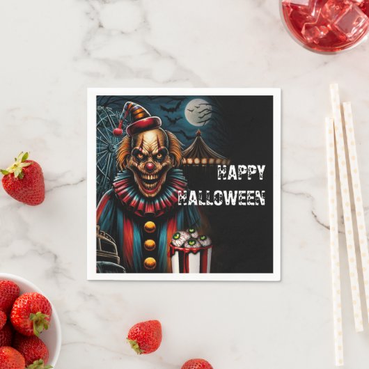 griezelig carnaval clown halloween feest servet (Insitu)