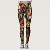 griezelig carnaval clown zombie halloween leggings (Voorkant)