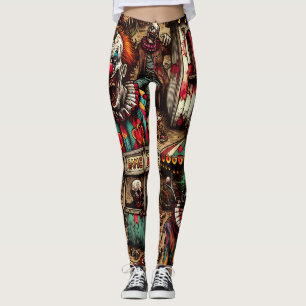 griezelig carnaval clown zombie halloween leggings