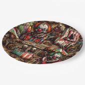 griezelig carnaval clown zombie halloween papieren bordje (Gekanteld)