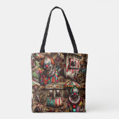 griezelig carnaval clown zombie halloween tote bag (Achterkant)