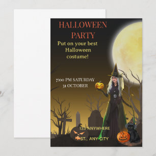 Griezelig chic Halloween-feest uitnodiging