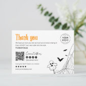 Griezelig & Chic Spinnenweb Halloween Bedankt (Staand voorkant)