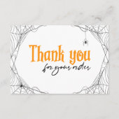 Griezelig & Chic Spinnenweb Halloween Bedankt (Achterkant)