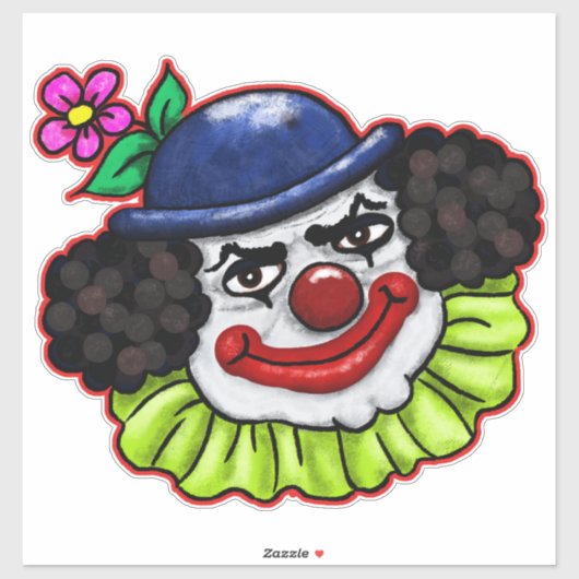 Griezelig Clownengezicht | Halloween Plezier van C Sticker (Vel)