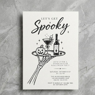 Griezelig Cocktailfeest Creepy Modern Halloween Kaart