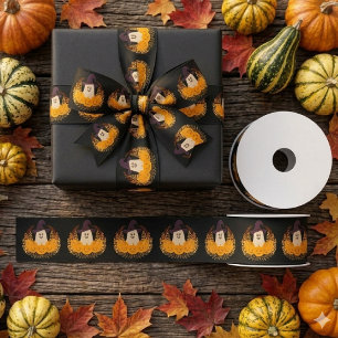 Griezelig Cute Geest En Pompoenen Herfst Krans Satijnen Lint