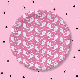 Griezelig Cute Geest Patroon Roze Papieren Bord