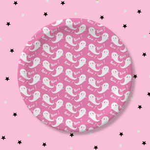 Griezelig Cute Geest Patroon Roze Papieren Bord