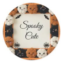 Griezelig Cute Gehaakte Pompoen Halloween Stickers