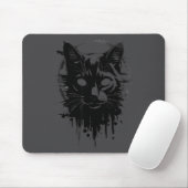 Griezelig Cute Goth Kat Horror Kitty Schets Alt Ng Muismat (Met muis)