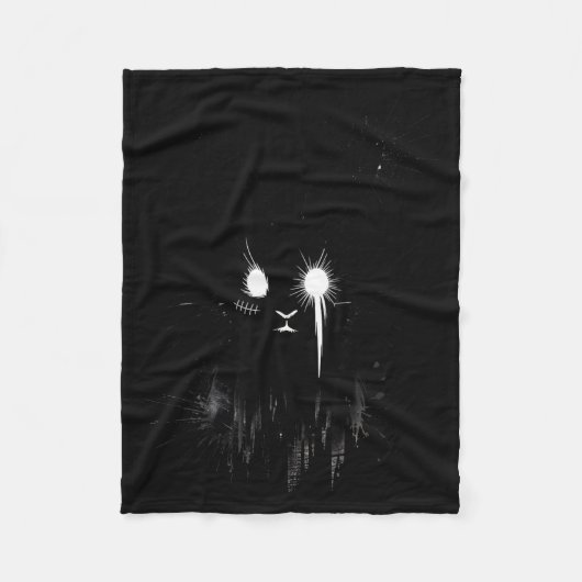 Griezelig Cute Goth Konijn Horror Konijn Schets Al Fleece Deken (Voorkant)
