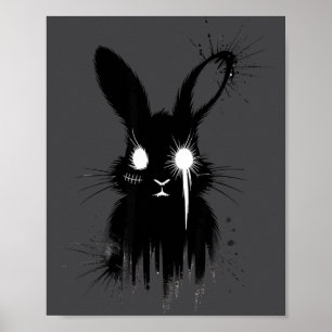 Griezelig Cute Goth Konijn Horror Konijn Schets Al Poster