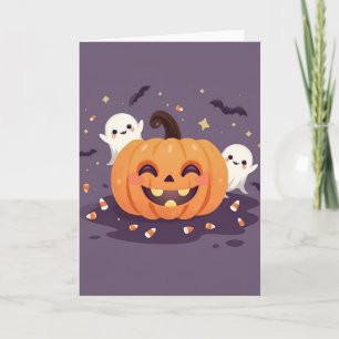Griezelig Cute Halloween Feest Wenskaart – 5x7 Kaart