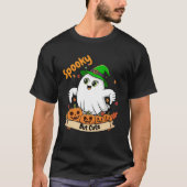 Griezelig Cute Halloween Geest Typografie Feestje T-shirt (Voorkant)