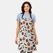 Griezelig Cute Halloween Keuken Schort (Gedragen)