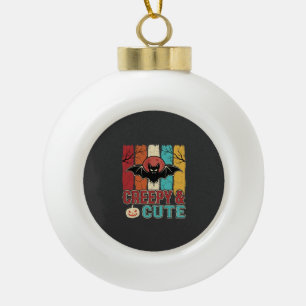 Griezelig Cute Halloween Vleermuis Retro Grafisch Keramische Bal Ornament