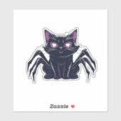 Griezelig Cute Kat � Spinnenpoten & Hart Ogen Clas Sticker (Vel)
