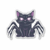 Griezelig Cute Kat � Spinnenpoten & Hart Ogen Clas Sticker (Voorkant)