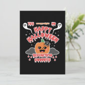 Griezelig Cute Kawaii Halloween Geesten Bord  Feestdagenkaart (Staand voorkant)