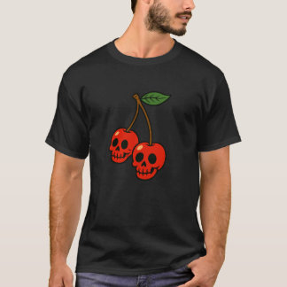 Griezelig Cute Kersen Schedels Donker Fruit T-shirt